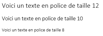 Exemple de  taille de police