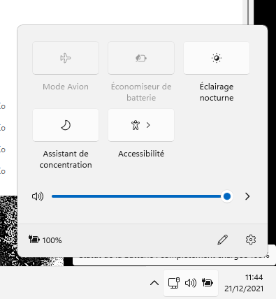 La zone d'accès rapide de Windows 11